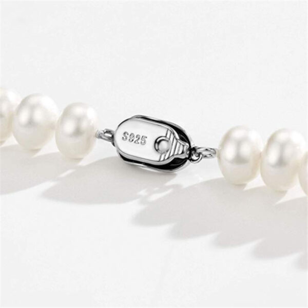 Collar de perlas y broche de plata - Imagen 8