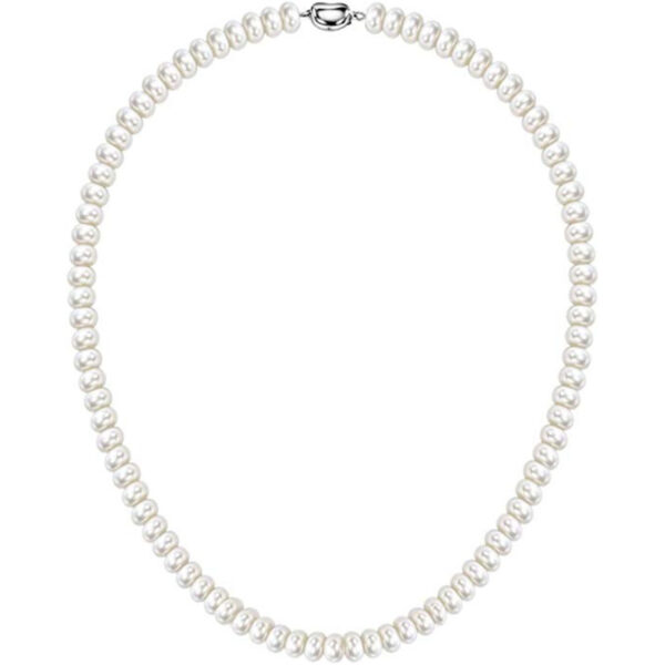 Collar de perlas y broche de plata - Imagen 6