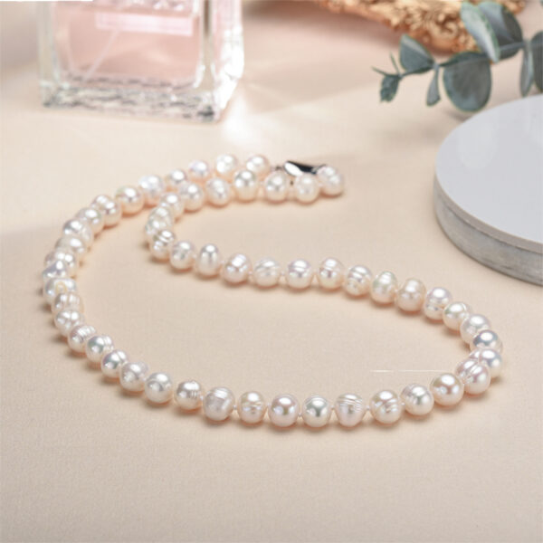 Collar de perlas y broche de plata - Imagen 4