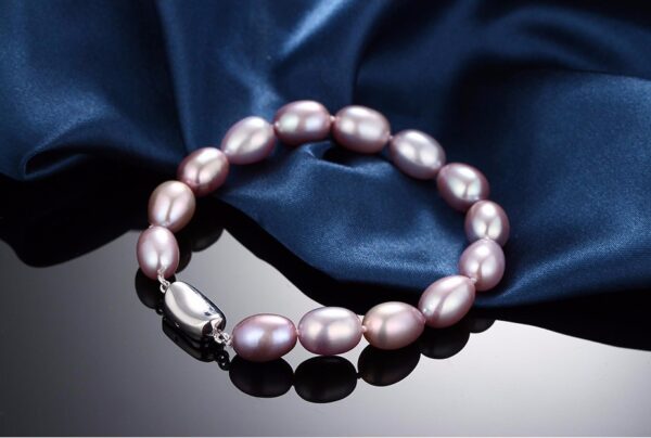 Brazalete de perlas naturales calidad AAAA y fino broche de plata ley .925 certificada - Imagen 10