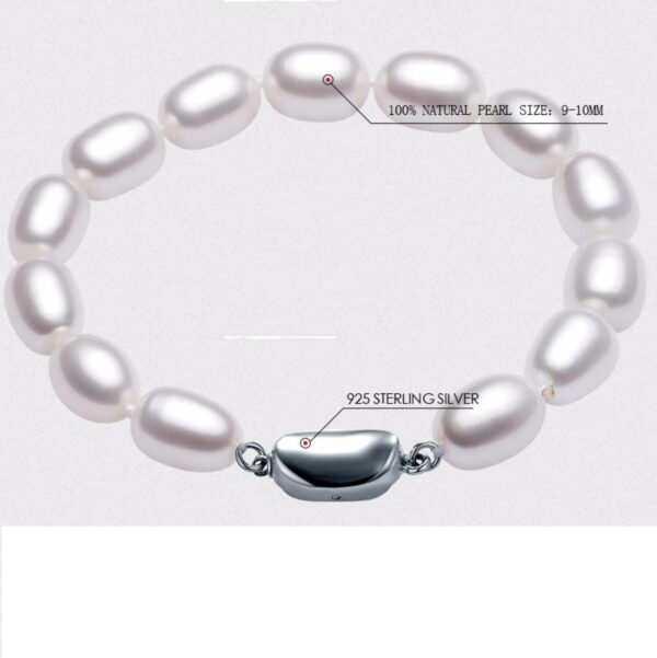 Brazalete de perlas naturales calidad AAAA y fino broche de plata ley .925 certificada - Imagen 8
