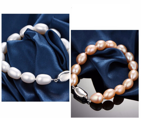 Brazalete de perlas naturales calidad AAAA y fino broche de plata ley .925 certificada - Imagen 6