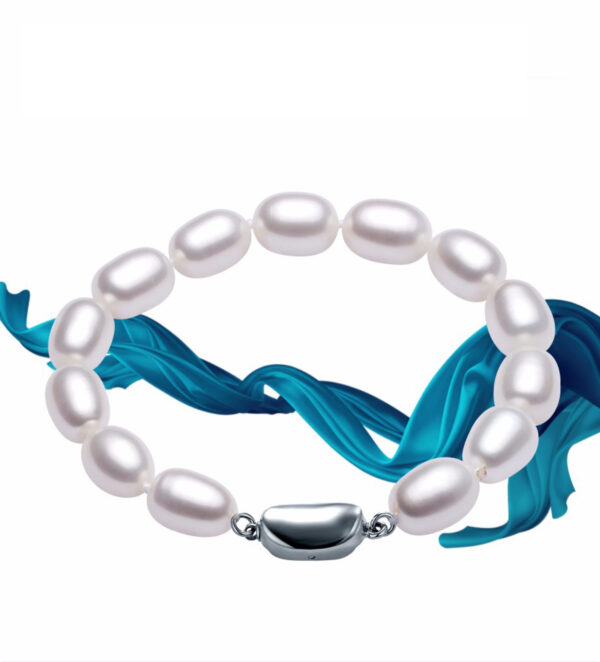 Brazalete de perlas naturales calidad AAAA y fino broche de plata ley .925 certificada - Imagen 5
