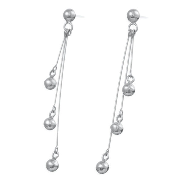 Aretes de plata esferas colgantes