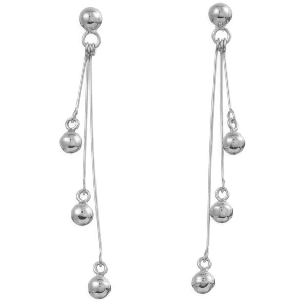 Aretes de plata esferas colgantes - Imagen 6