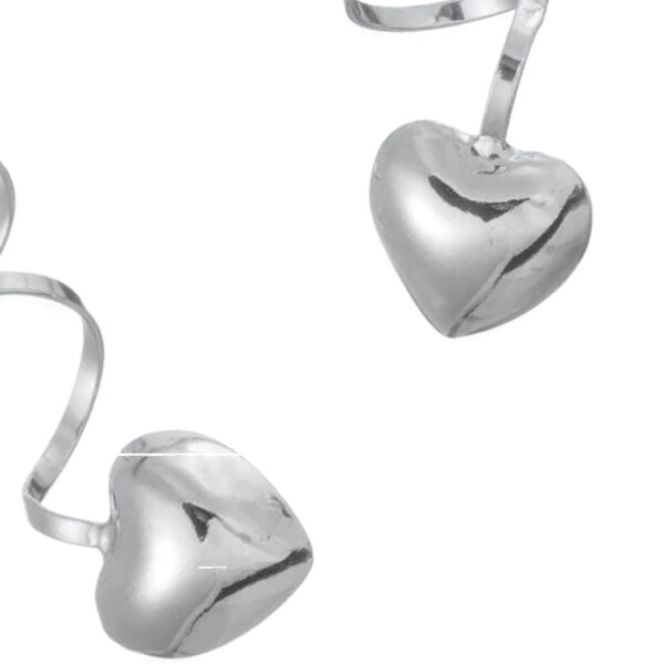 Aretes resorte con corazón de plata - Imagen 5