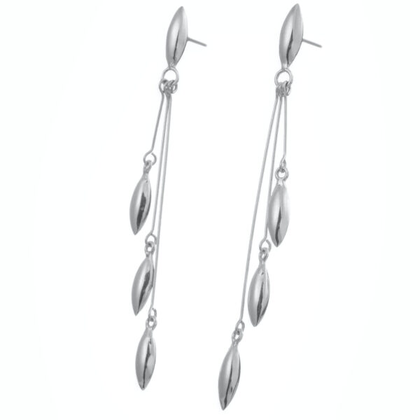 Aretes de semillas colgantes de plata