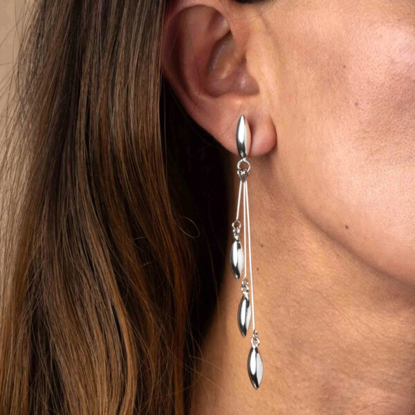 Aretes de semillas colgantes de plata - Imagen 4