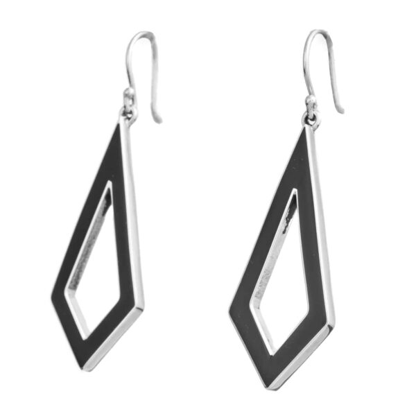 Aretes de prismas esmaltados de plata