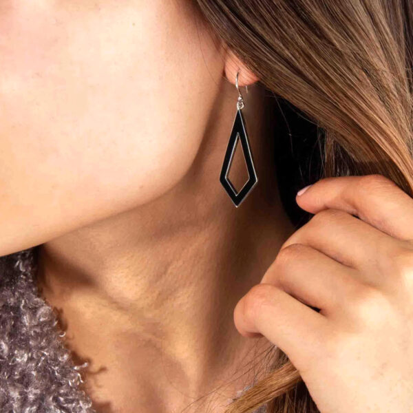 Aretes de prismas esmaltados de plata - Imagen 3