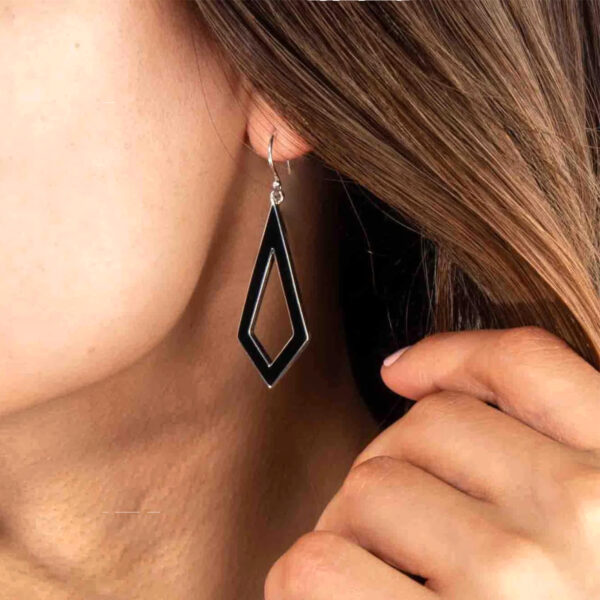 Aretes de prismas esmaltados de plata - Imagen 2